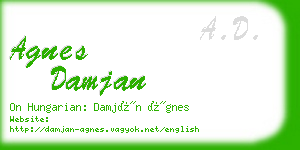 agnes damjan business card